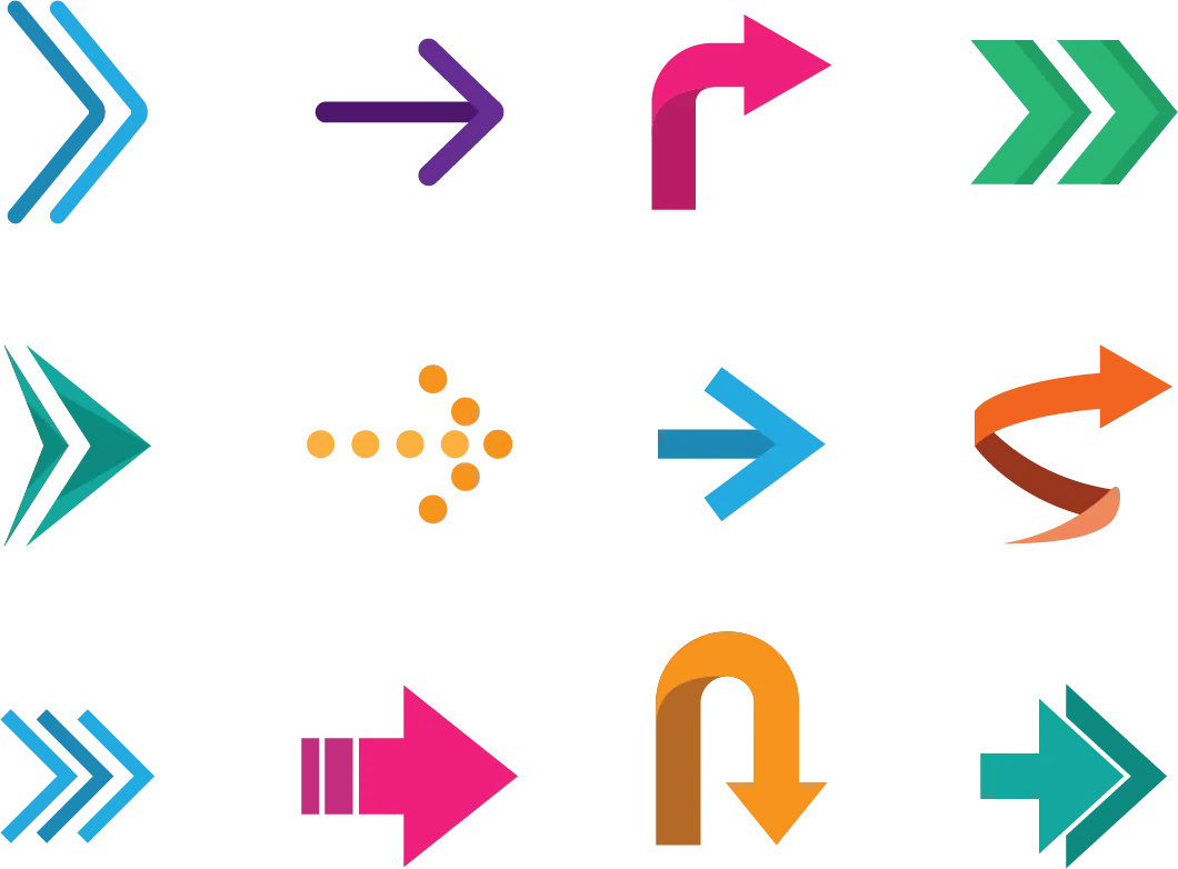 Colored arrows, angle, color Splash, text png